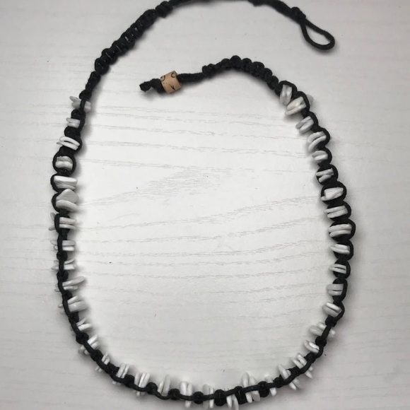 NEW Black Hemp Macrame with White Puka Shells Necklace Unisex Men Women Surfer - Picture 4 of 10